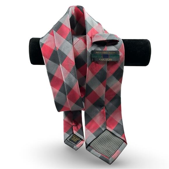 Alexander Julian Colours Tie Gingham Check Plaid Vibrant Bright‎ Statement Bold - Picture 2 of 4